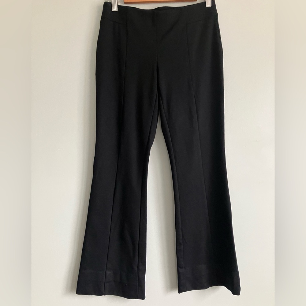 INC Black Mid Rise Flare Ponte Knot Pants Size 4